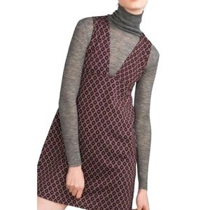 ZARA TRAFALUC V NECK GEOMETRIC KNIT DEEP PLUNGE DRESS HALTER VEST SIZE MEDIUM